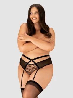 Obsessive Porte Jarretelles Léopard -Mode de luxe AllunesPortejarretelles Noir 33344