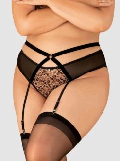 Obsessive Porte Jarretelles Léopard -Mode de luxe AllunesPortejarretelles Noir 33345