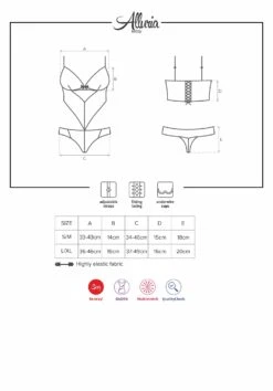 Obsessive Body Noir En Dentelle -Mode de luxe AlluriaBody Noir 9577