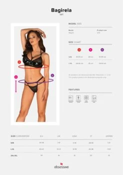 Obsessive Ensemble Lingerie Sensuel -Mode de luxe BagirelaEnsemble2pcs Noir 30618
