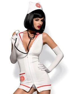 Obsessive Costume Sexy Infirmière -Mode de luxe EmergencyCostume BlancetRouge 4804
