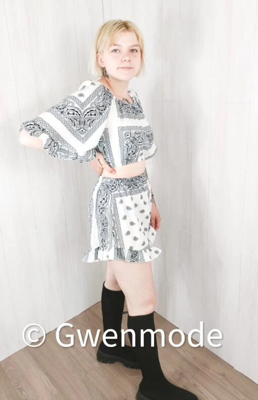 Ensemble Short Tribal Blanc – Image 3