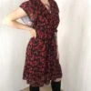 Robe Fleurie Avec Volants Noire Et Rouge -Mode de luxe IMG 2255