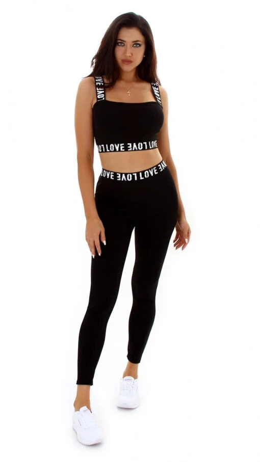 Tenue De Sport Deux Pièces Noir – Image 3