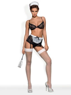 Obsessive Costume Soubrette Sexy -Mode de luxe MaidmeCostume Noiretblanc 4015
