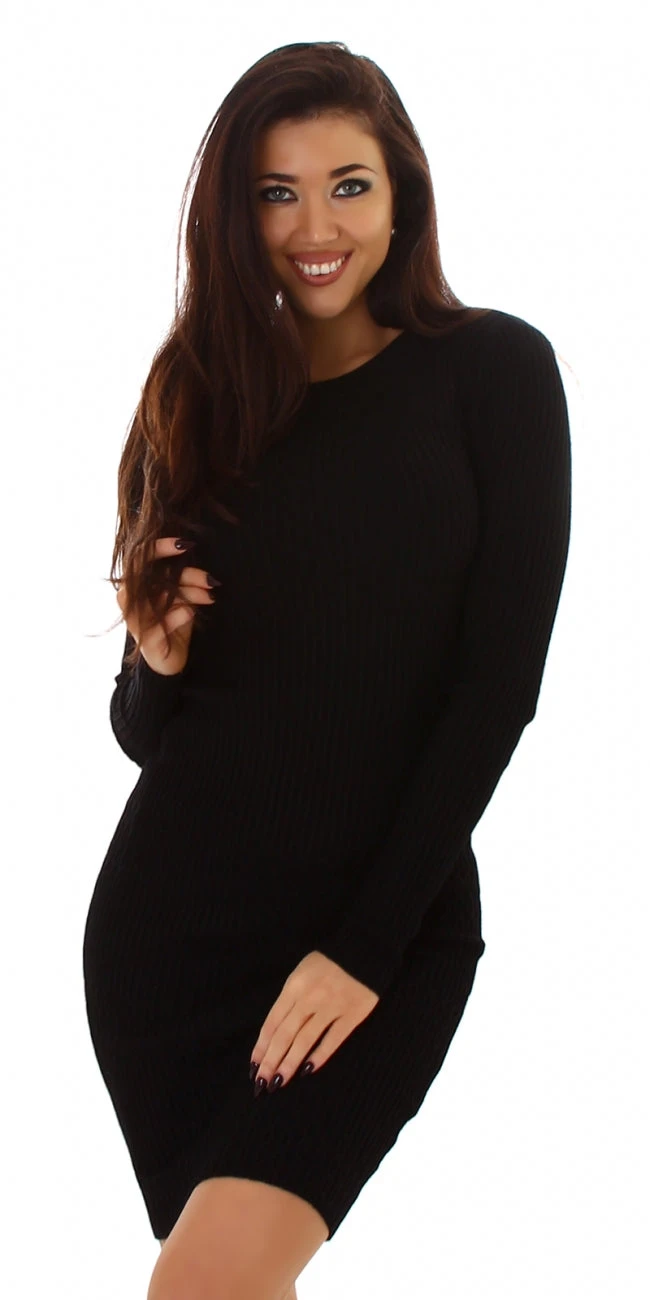 Robe Côtelée Noire – Image 4