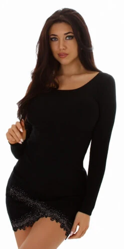 Robe Sexy Noire Avec Strass