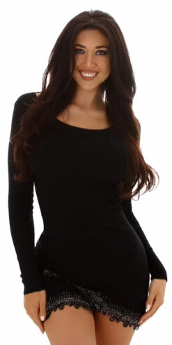 Robe Sexy Noire Avec Strass -Mode de luxe Sexy Knit Dress with Rhinestones Black One Size MC6145.1 IMG 9803 1300x1300 57d8dec8 ede2 4d2c 9019 01d2b4ccd718
