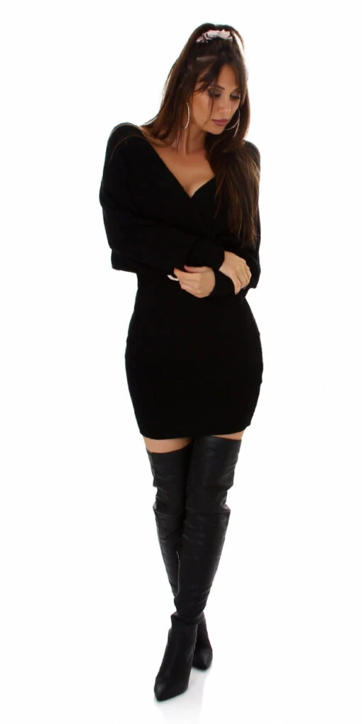 Robe Coeur Croisé Noire – Image 3