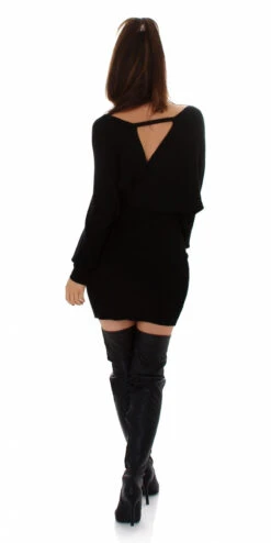 Robe Coeur Croisé Noire -Mode de luxe Sexy Knitted Dess V neck Wrap look Black One Size M8642.4 IMG 1872 1300x1300 1ab46e8d a995 49c7 9ee5 b643d28e4f18