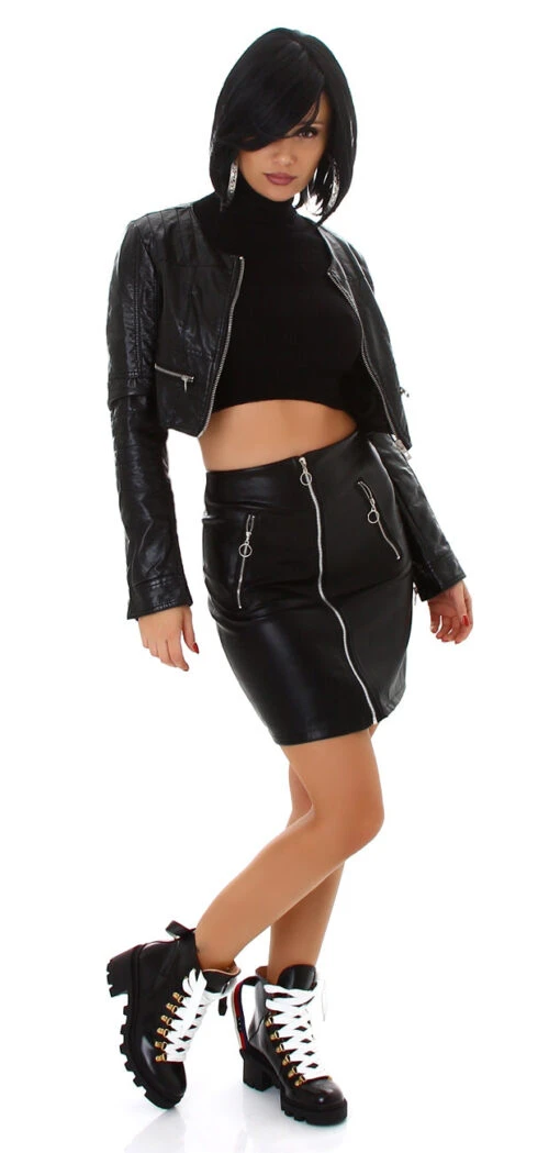 Jupe Simili Cuir Noir – Image 2