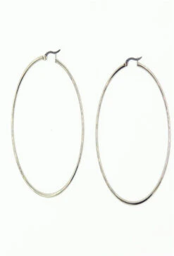 Boucles D'oreilles Créole Acier Couleur Argent