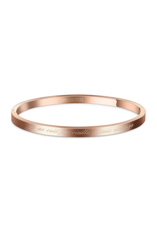 Bracelet Acier Or Rosé Je Ne Suis Pas Vieille, Je Suis Vintage