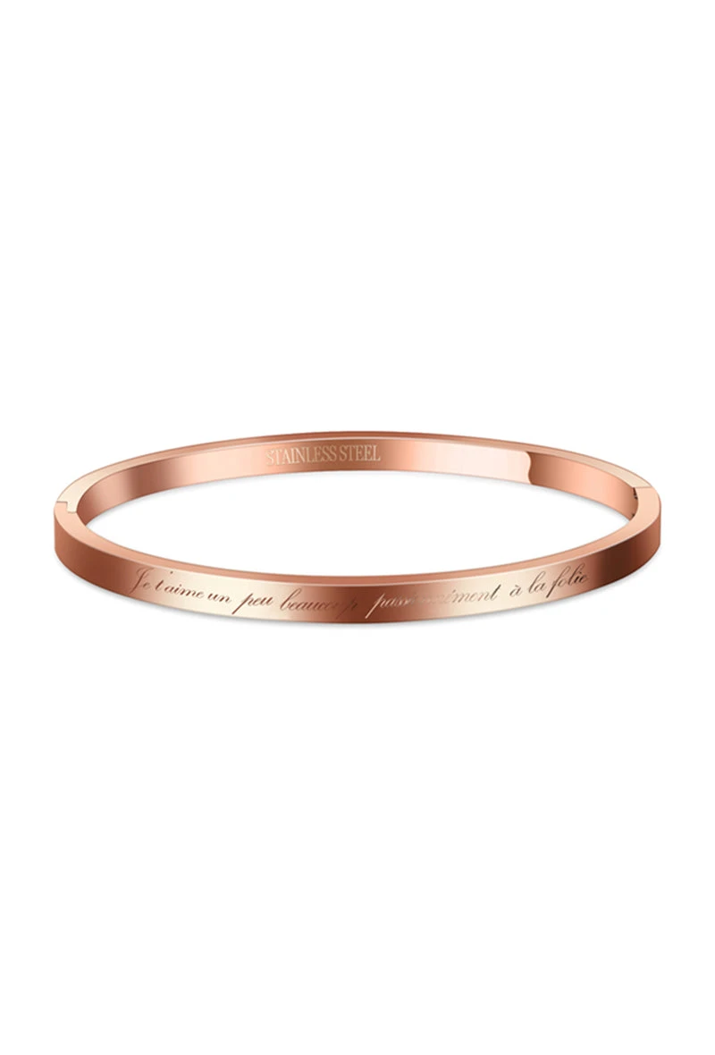 Bracelet Acier Or Rosé Je T'aime Un Peu Beaucoup Passionnément 3 Bracelet Acier Or Rosé Je T'aime Un Peu Beaucoup Passionnément