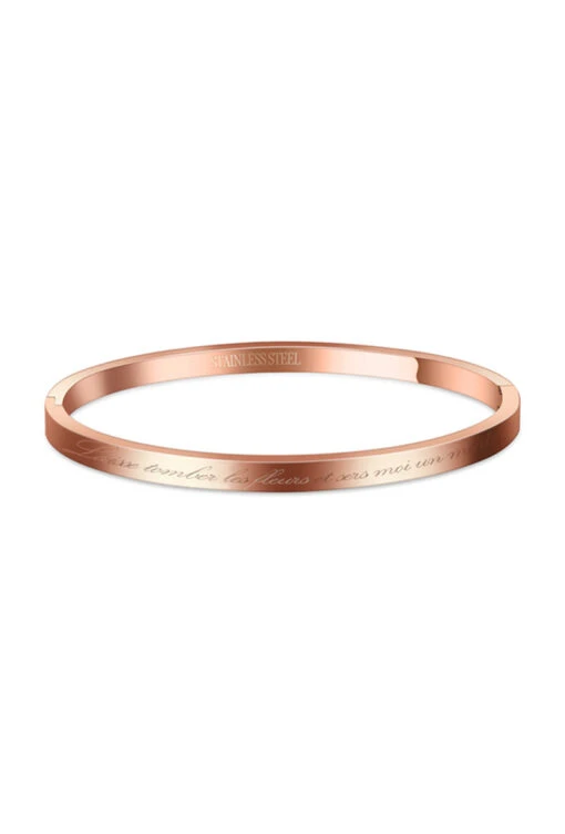 Bracelet Acier Or Rosé Laisse Tomber Les Fleurs Et Sers Moi Un Mojito
