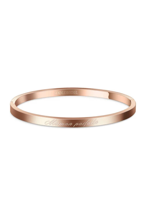 Bracelet Acier Or Rosé Maman Parfaite