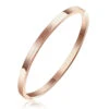 Bracelet Acier Or Rosé Ma Marraine Adorée -Mode de luxe ceramik bracelet jonc fin en acier 316l avec message ma marraine adoree pink 1
