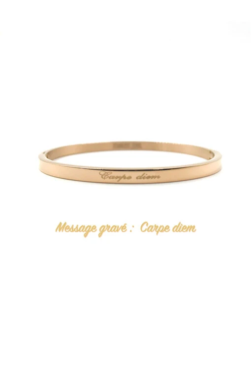 Bracelet Acier Or Rosé Carpe Diem