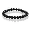 Bracelet En Pierre Naturelle Agate Noire Matte -Mode de luxe ceramik bracelet pierre naturelle 8mm agate noir mate black 1