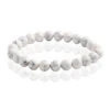 Bracelet Pierre Naturelle Howlite -Mode de luxe ceramik bracelet pierre naturelle 8mm howlite blanc white 1