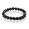 Bracelet Pierre De Lave Naturelle -Mode de luxe ceramik bracelet pierre naturelle 8mm pierre lava black 1
