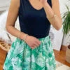 Jupe Courte Verte -Mode de luxe jupe courte imprimee 1162i1 vert2