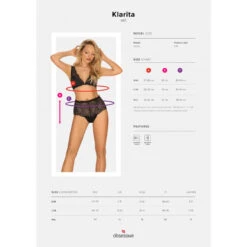 Obsessive Lingerie Coquine Noire -Mode de luxe klarita ensemble 2 pcs noir