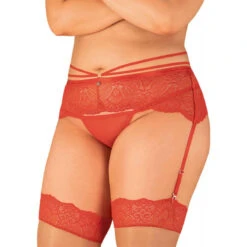 Obsessive Porte Jarretelles Rouge -Mode de luxe loventy porte jarretelles rouge4