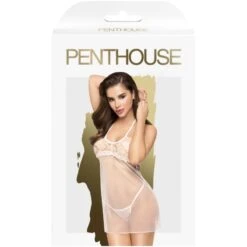 Penthouse Nuisette Transparente Blanche -Mode de luxe nuisetteblanche3