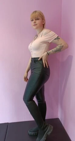 Pantalon Simili Noir -Mode de luxe pantalon body3