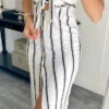 Robe Bustier Blanche -Mode de luxe robe bustier a rayures 7992 blanc
