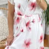 Robe Blanche à Fleur -Mode de luxe robe courte imprimee 2075b blanc