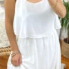 Robe Courte Blanche -Mode de luxe robe superposee 3008 blanc