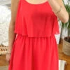 Robe Rouge Femme -Mode de luxe robe superposee 3008 rouge